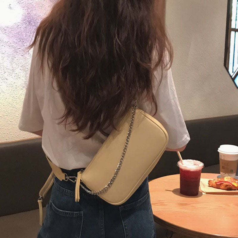 Stylish Underarm Chain Crossbody Small Bag Pu Leather Shoulder Bags