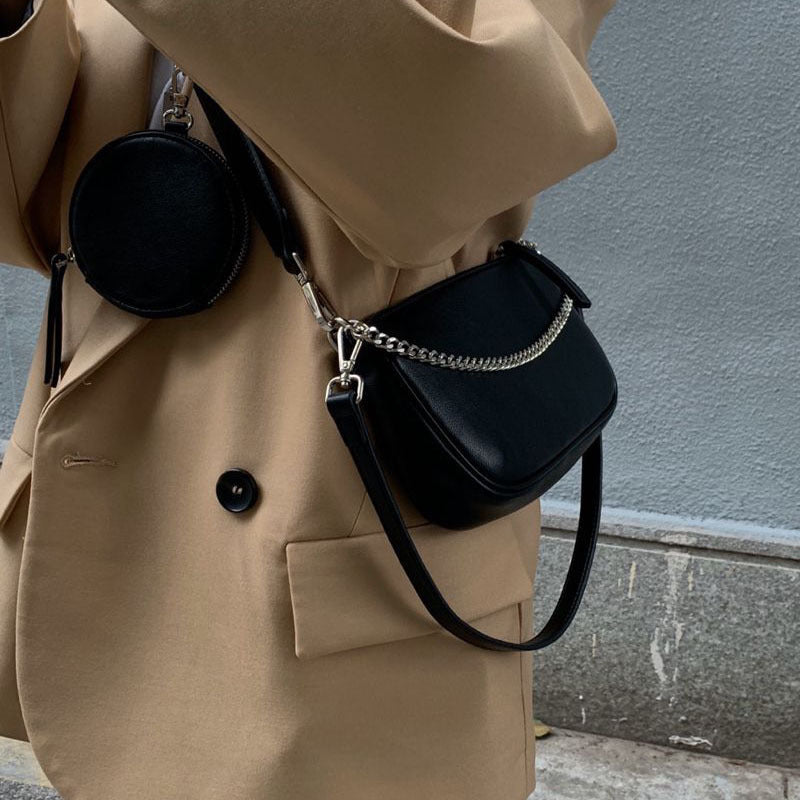 Stylish Underarm Chain Crossbody Small Bag Pu Leather Shoulder Bags