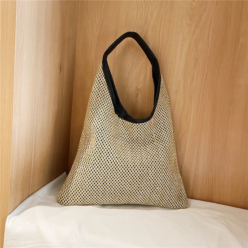 Women Shoulder Bags Wikcer Woven Female Handbags Large Capacity Summer Beach Straw Bags Casual Totes