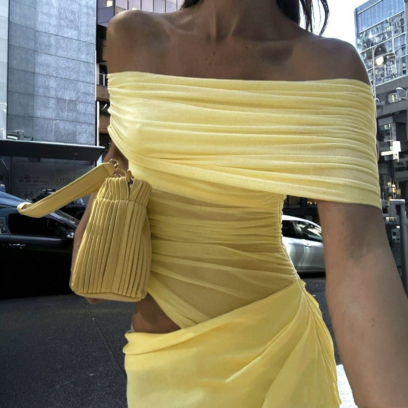Diaphanous Halter Dress
