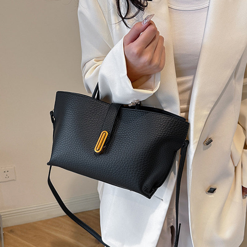 Litchi Pattern Shoulder Bag