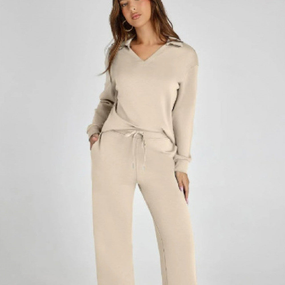 Women’s V‑Neck Tracksuit Set