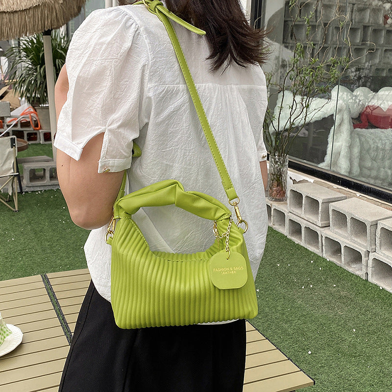 Pleated PU Leather Cloud Bag