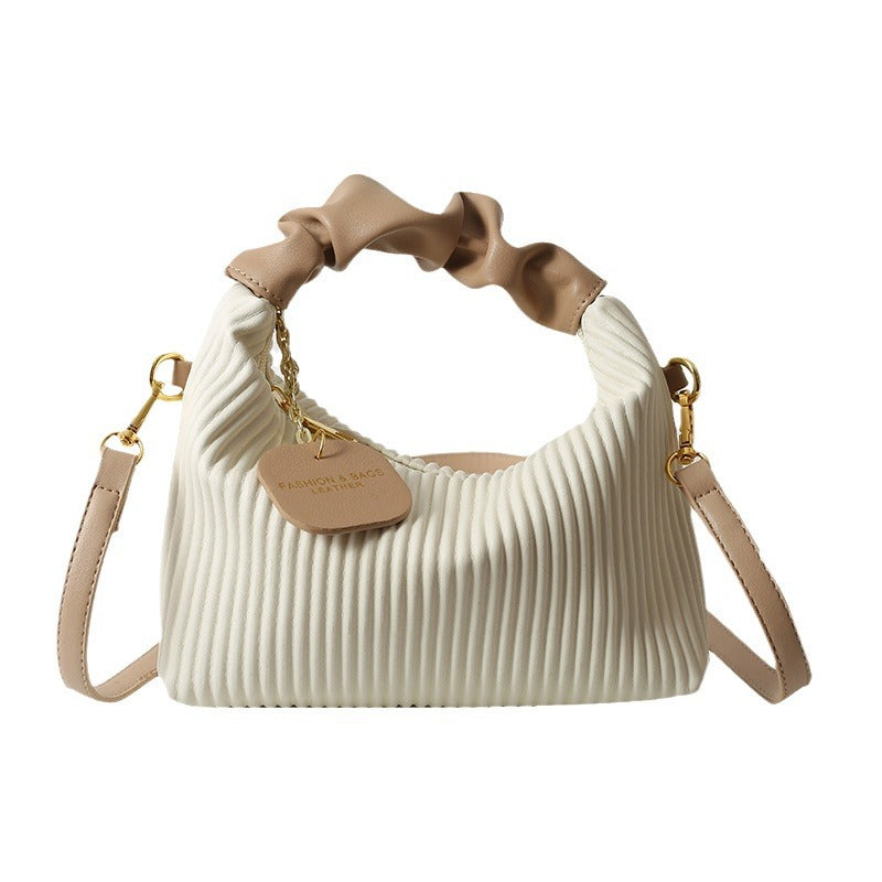 Pleated PU Leather Cloud Bag