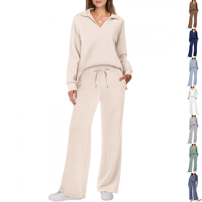 Women’s V‑Neck Tracksuit Set