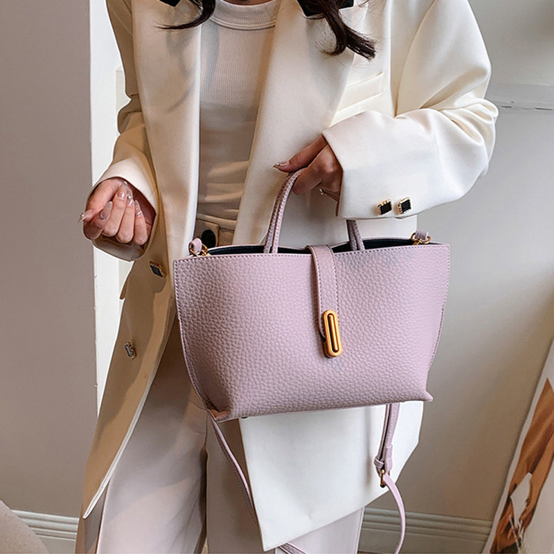 Litchi Pattern Shoulder Bag