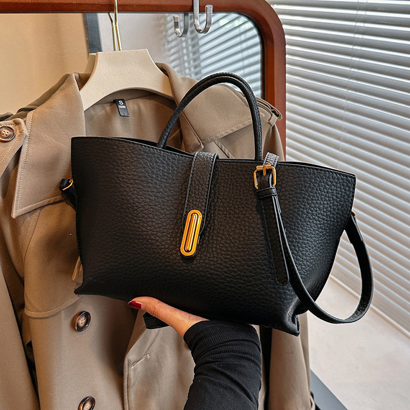 Litchi Pattern Shoulder Bag