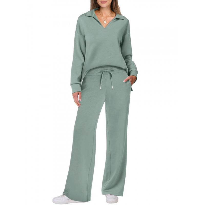 Women’s V‑Neck Tracksuit Set