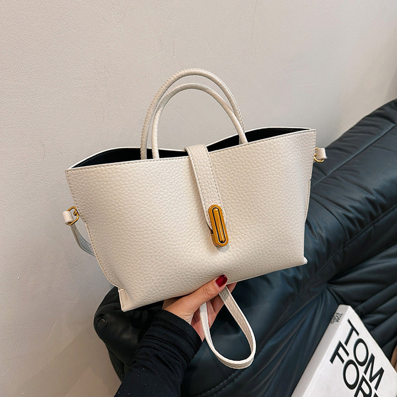 Litchi Pattern Shoulder Bag