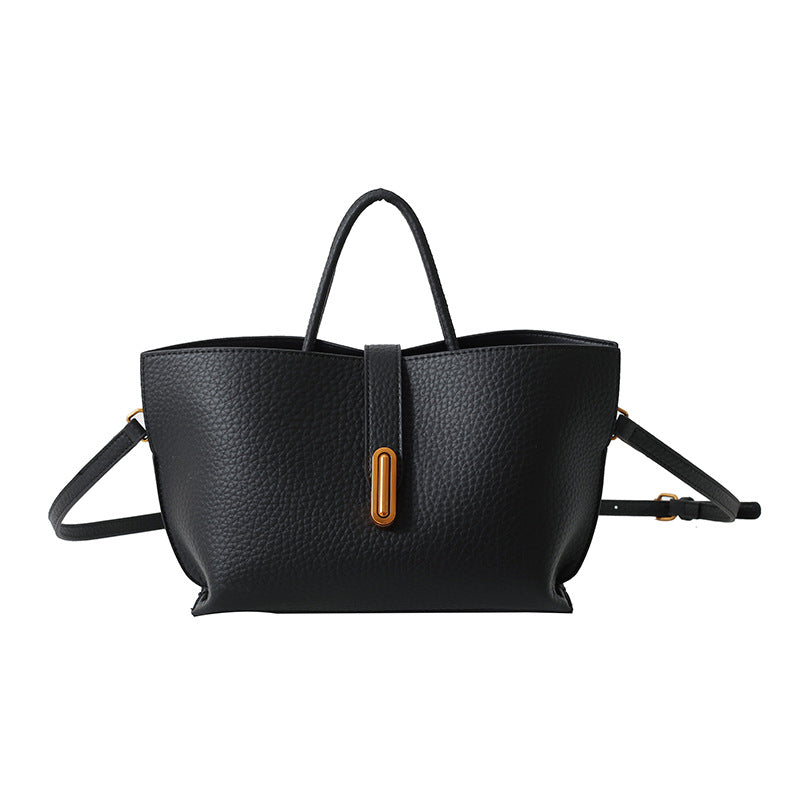 Litchi Pattern Shoulder Bag
