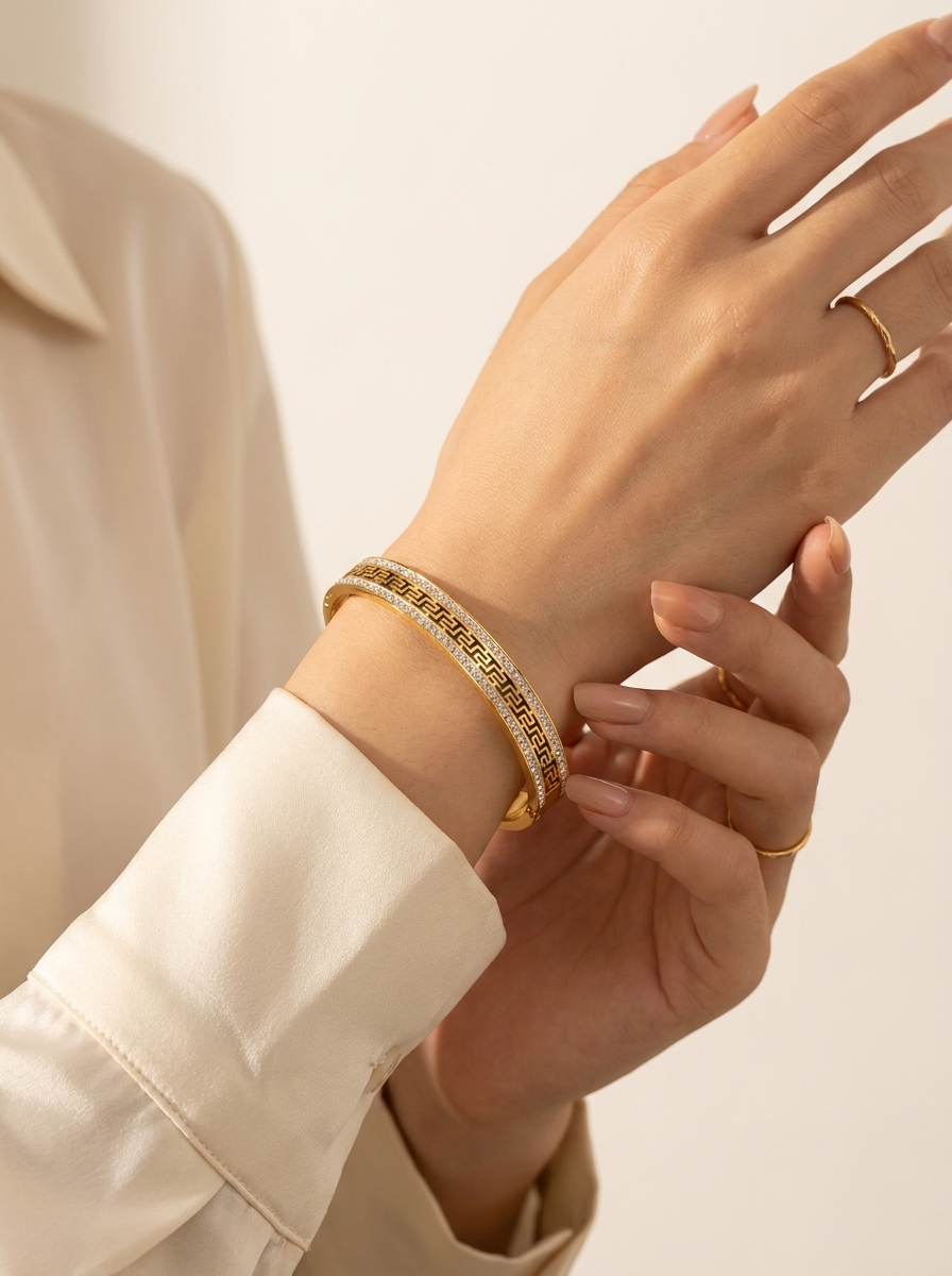 Athena Greek Key Bangle